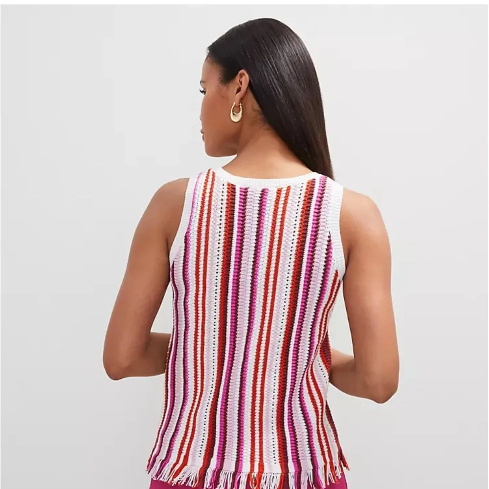 Ann Taylor Multicolor Striped Shell - Picture 2 of 4
